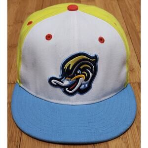 Down East Wood Duck Patos Joyuyos New Era 7 3/8 Minor League Baseball Hat Yellow